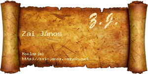 Zai János névjegykártya