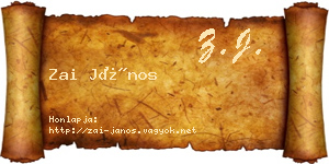 Zai János névjegykártya